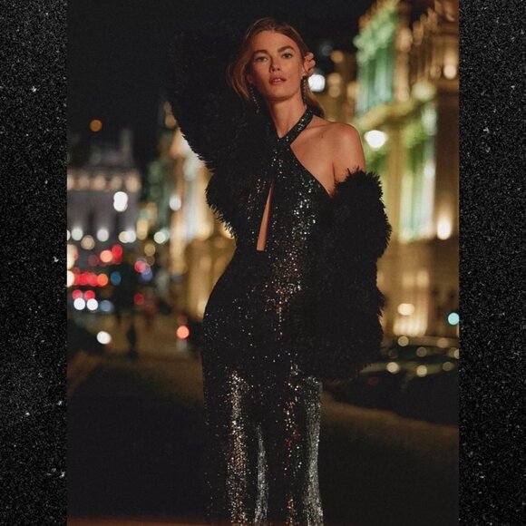 Anthropologie Black Sequin Jumpsuit NWT - Picture 1 of 10
